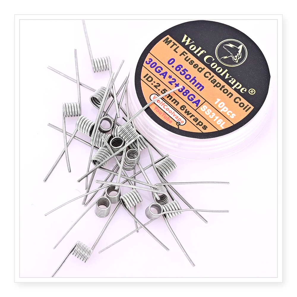 Vape Coil Replacement - 10 Stück Wolfcoolvape MTL Fused Clapton