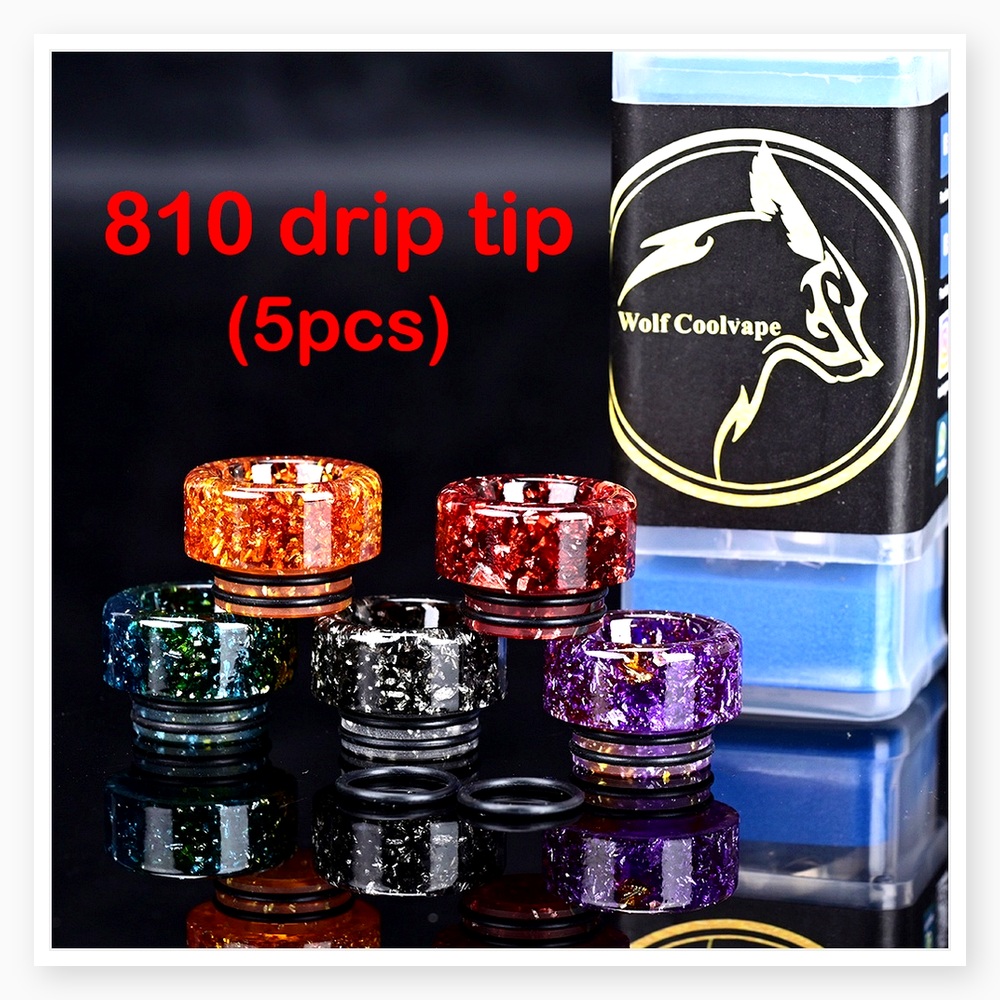 Drip Tip Resin - 5 Stück Wolfcoolvape 810 Drip Tips