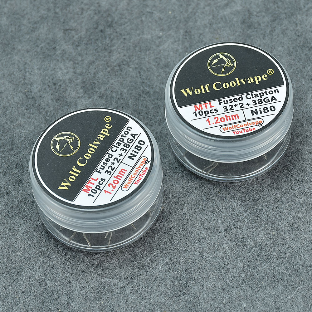 Vape Coil Replacement - Wolfcoolvape vorgefertigte Heizdraht-Vape-Spule verschmolzene Clapton-Spulen 1,2