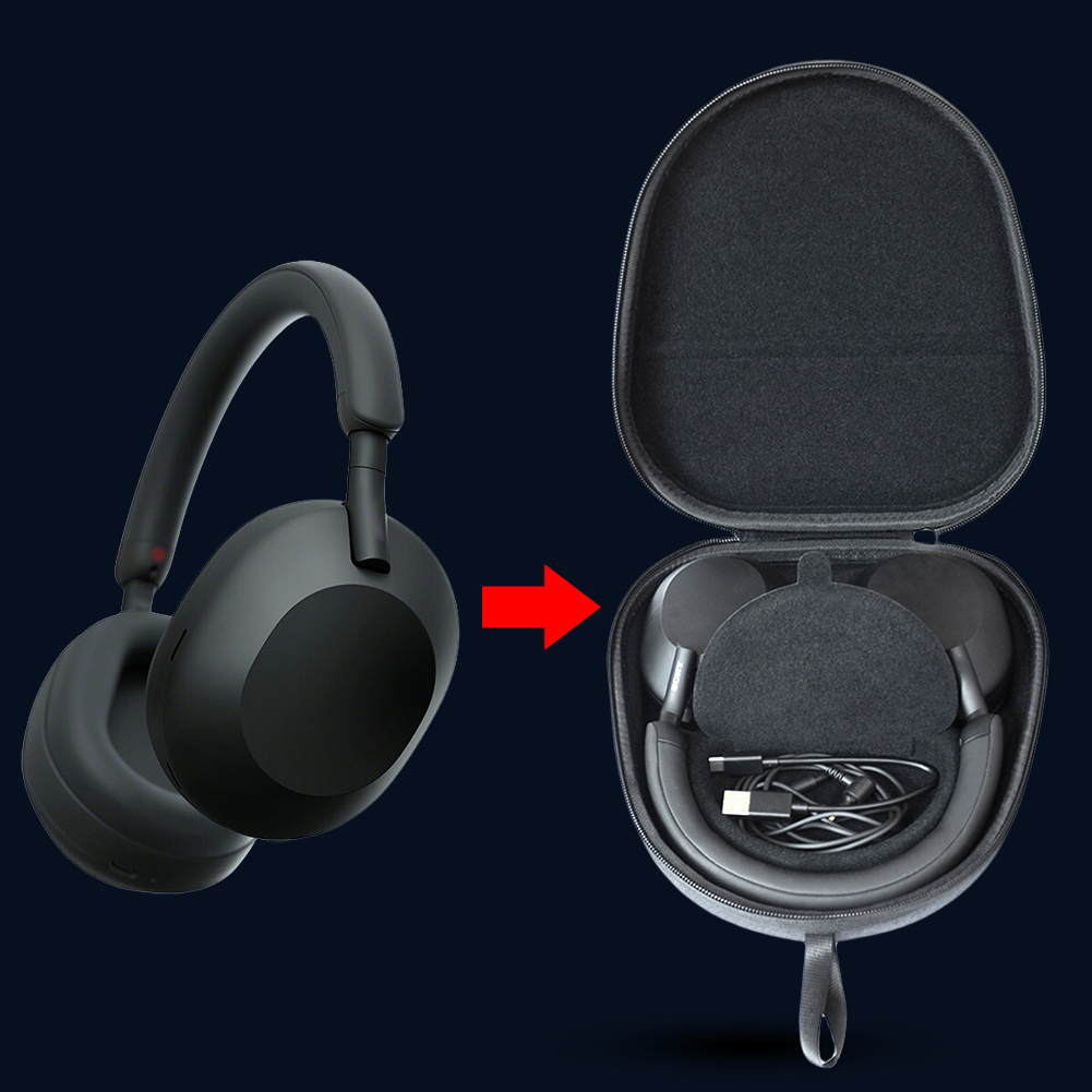 Sony Headphone Wh-1000Xm5 - Schützende Hartschalen-Tasche, EVA-Hartschalen-Tragetasche, kratzfeste Hartschalen-Aufbewahrungstasche, stoßfest,